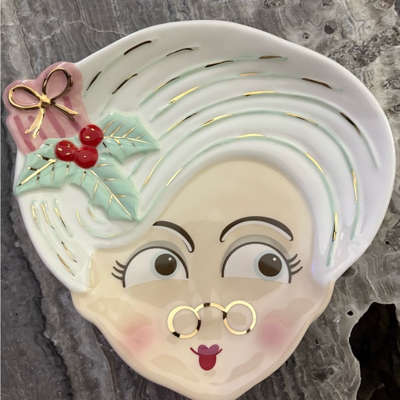 NWT Glitterville Madame Noel Christmas Plates, Set of 2 - Picture 3 of 6